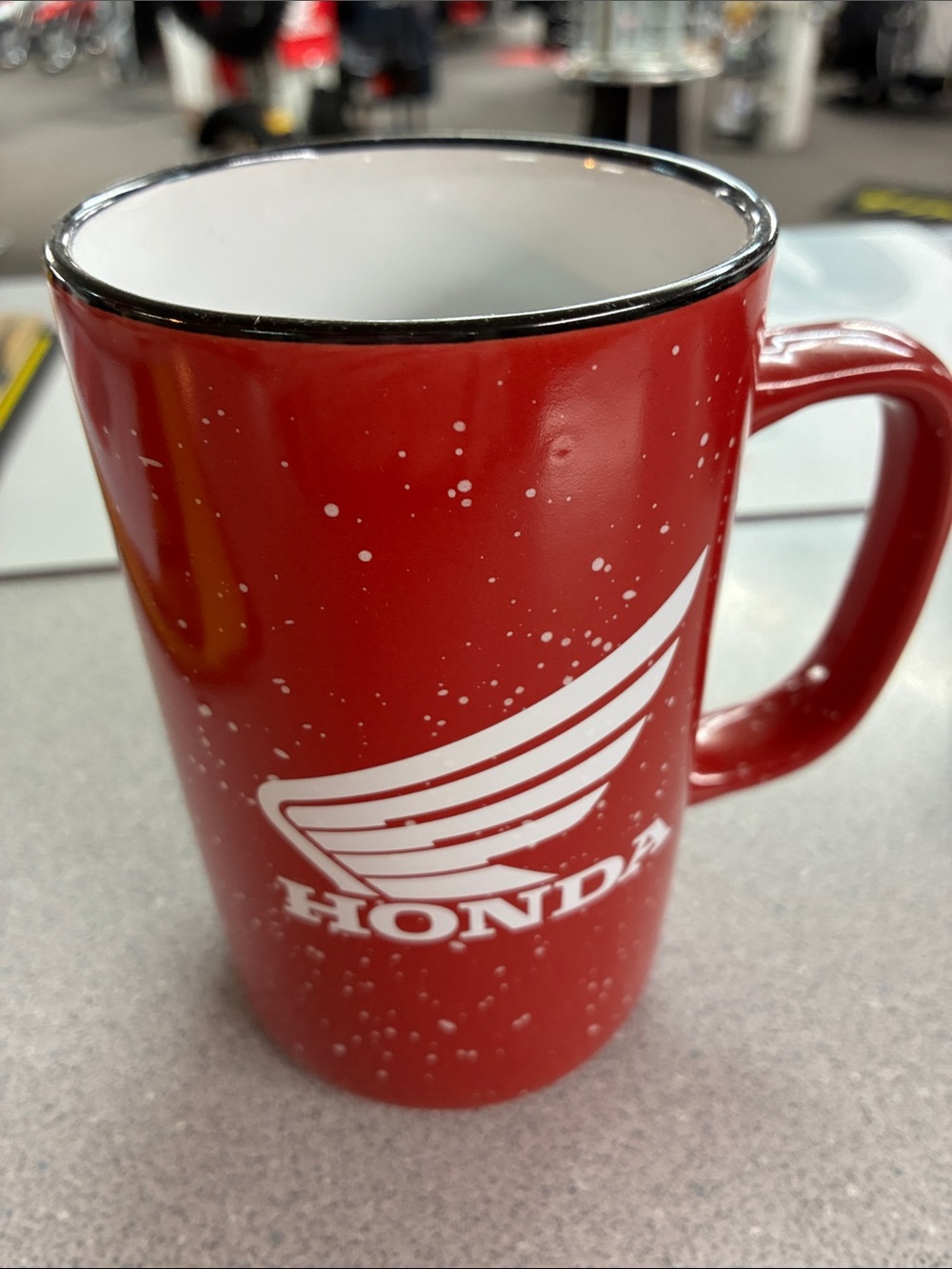 Honda Wing Red Ceramic Mug with White Logo